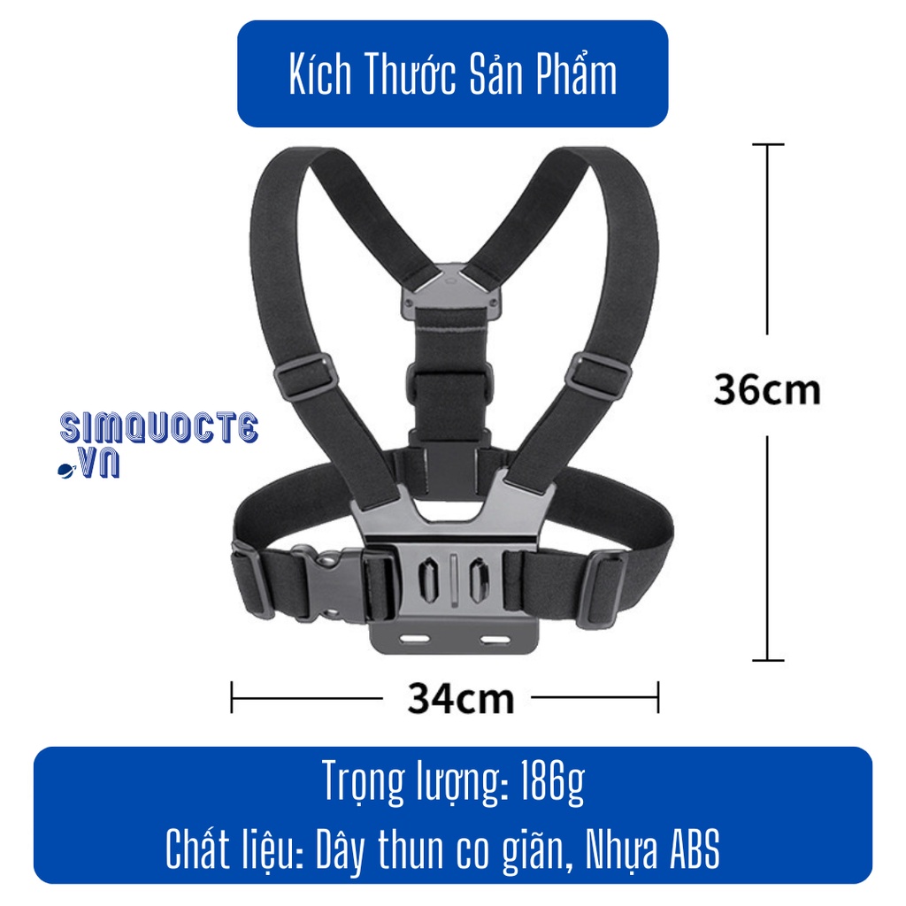 Dây đai đeo ngực gắn điện thoại, camera hành trình đa năng đi du lịch, phượt, dã ngoại có thể điều chỉnh tiện dụng
