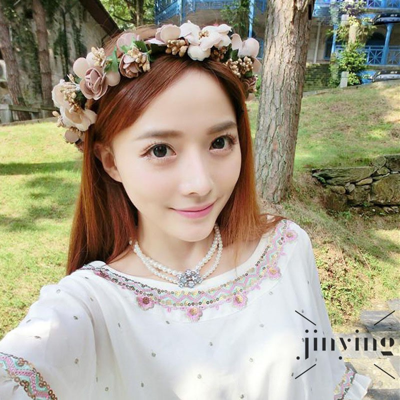 GETNOIVAS Vòng hoa cài tóc handmade cho cô dâu