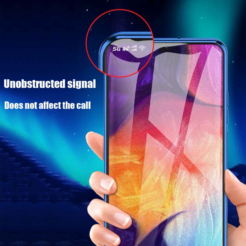 Ốp điện thoại 2 bề mặt kính từ tính cho Samsung Galaxy A7 A8 A9 2018 A10 A50 A60 A70 A20 A30 A40 M10 M20 M30 M40 A80