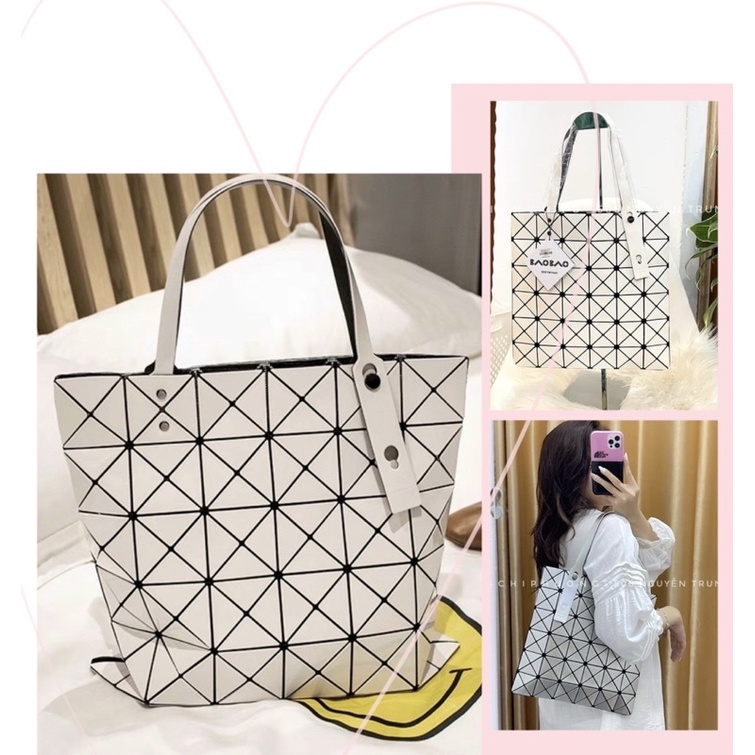 TNS-Túi tote form vuông  BaoBao tote bag--thiết kế độc đáo tone trắng xám sang chảnh
