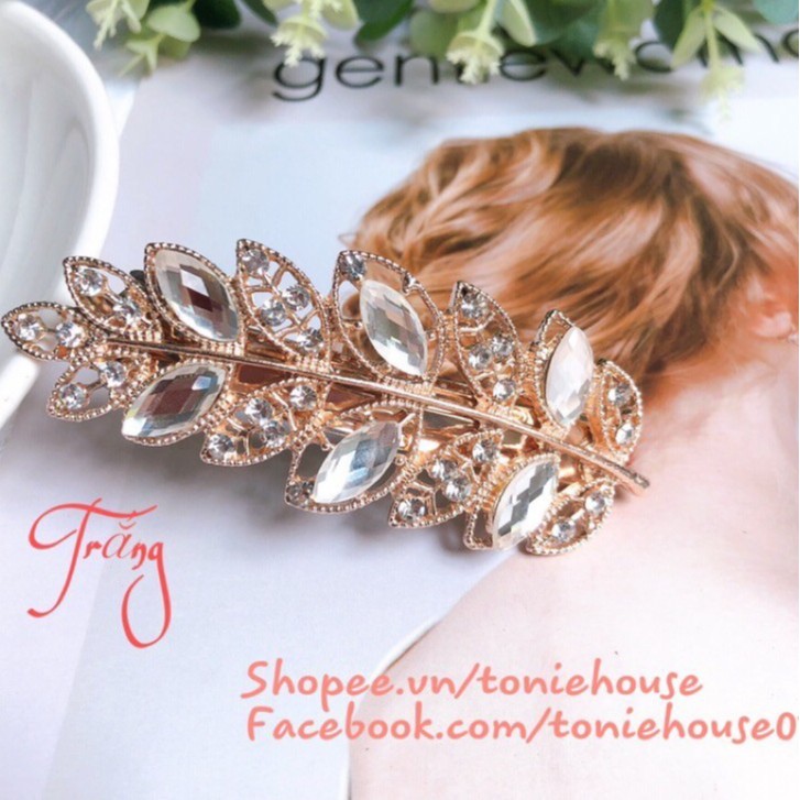 Kẹp đuôi tóc hình chiếc lá thanh lịch cho nữ để