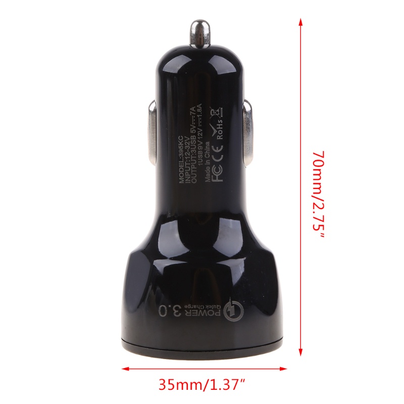 Tẩu sạc nhanh QC 3.0 3 cổng USB 12V cho điện thoại di động