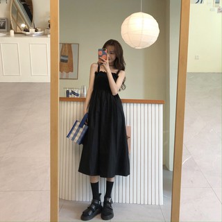 Váy hai dây đen Ulzzang - VIDEO TỰ QUAY (Kèm Ảnh Thật)