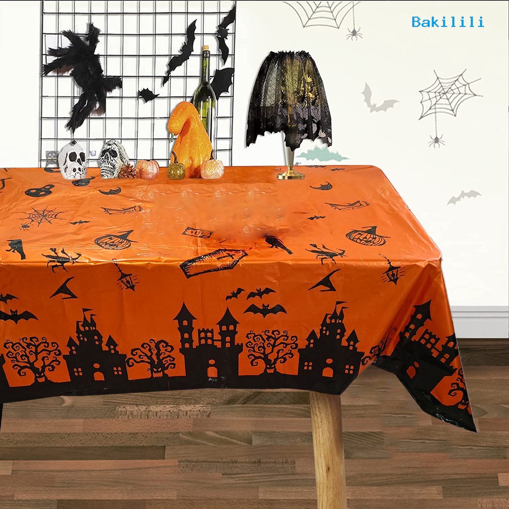Khăn Trải Bàn Hình Chữ Nhật In Dấu Tay Máu Chống Nước Giặt Được Trang Trí Halloween