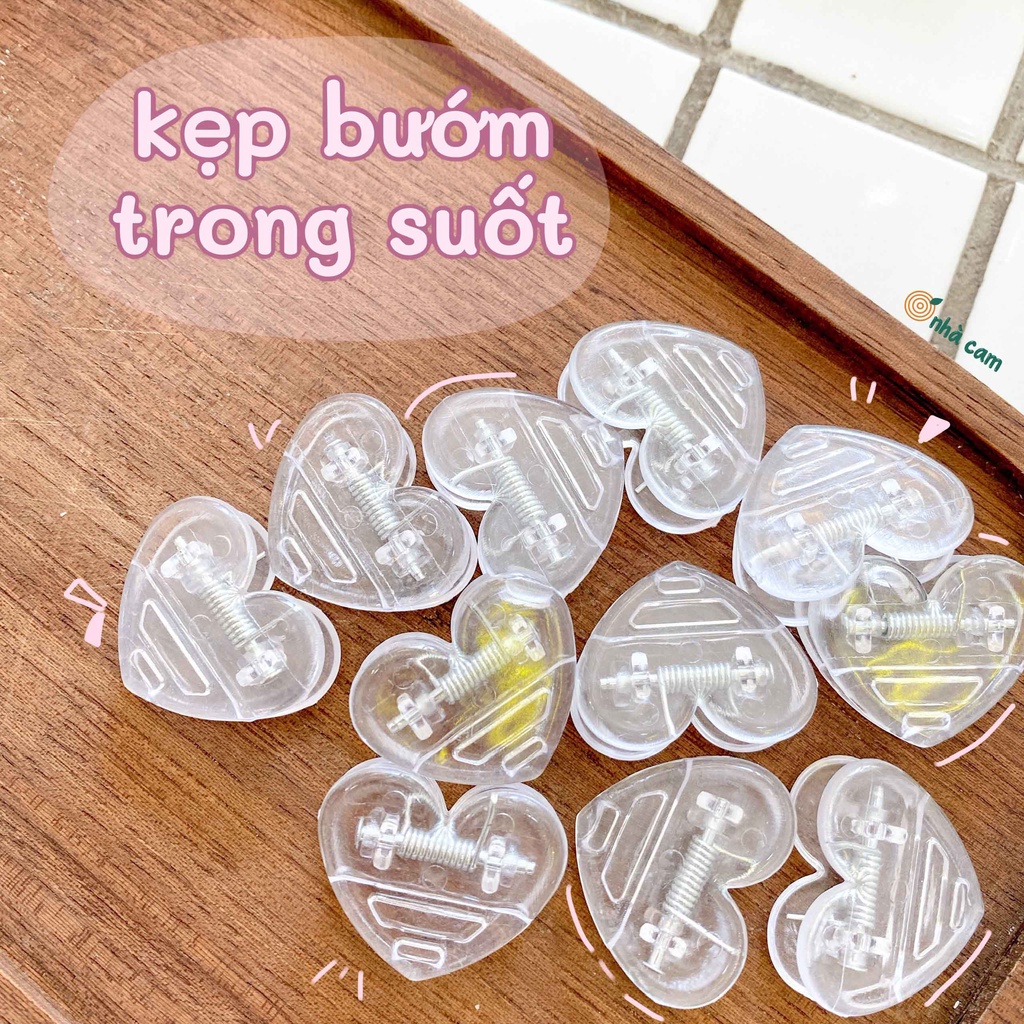 Kẹp Tài Liệu Trái Tim Trong Suốt Nhà Cam
