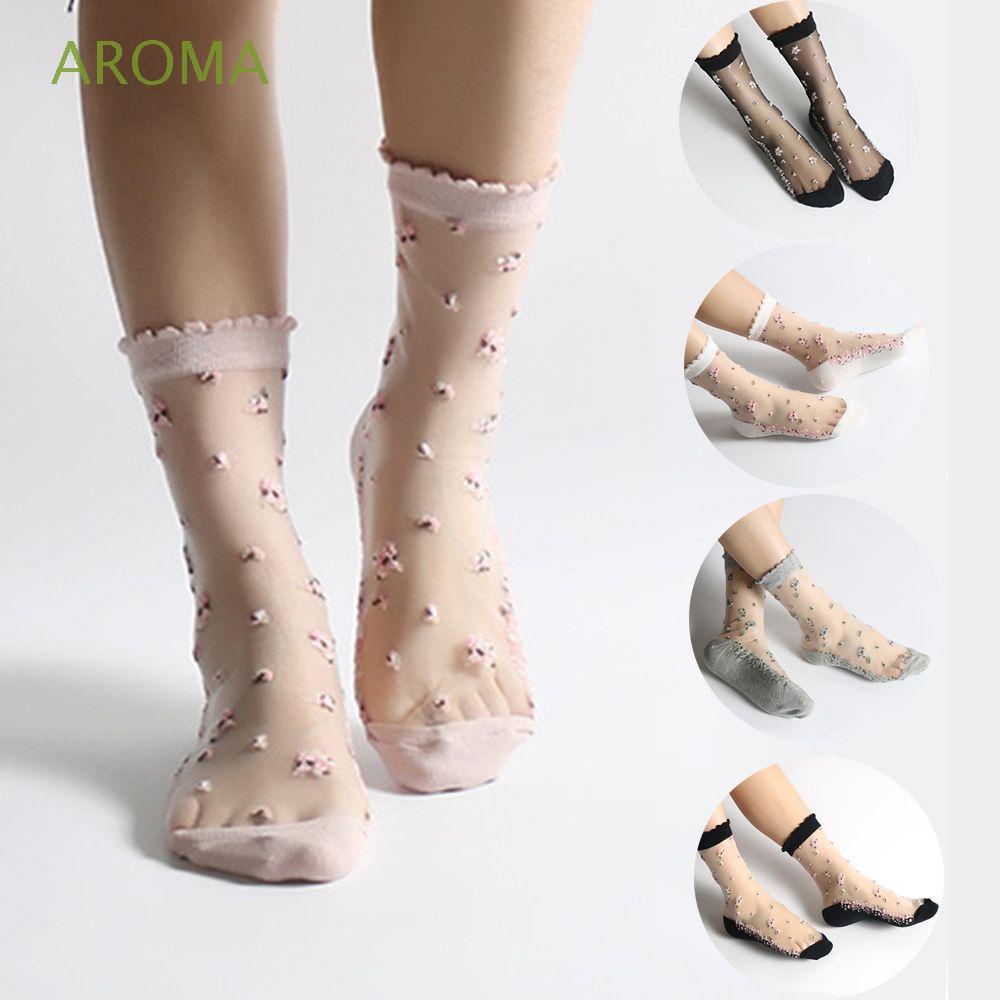 Vớ Thuyền Ngắn Mỏng Trong Suốt Đính Nơ