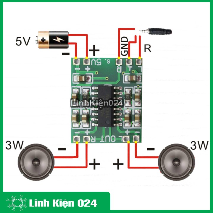 Module mạch khuếch đại âm thanh 2X3W 5V