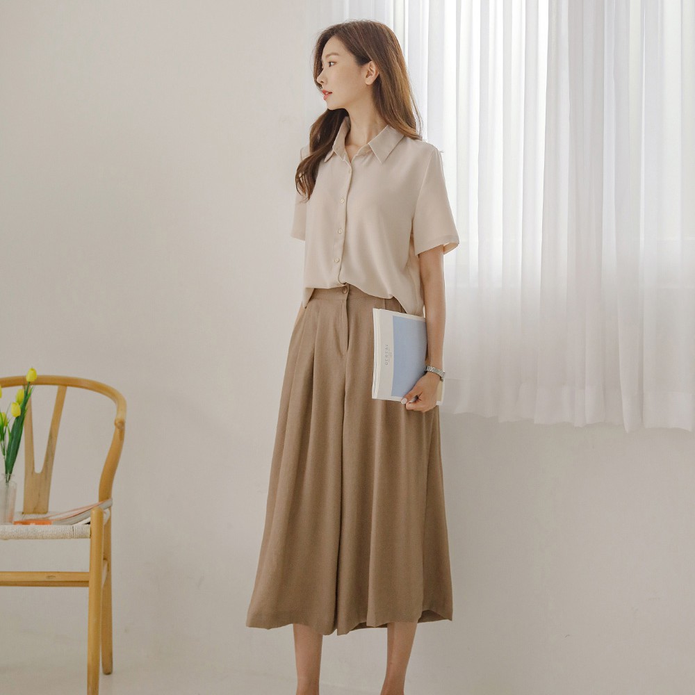 Áo sơ mi nữ cộc tay Xuu Design, Áo nữ dáng suông chất vải lụa mịn đủ màu chống nhăn mặc thoải mái SM19