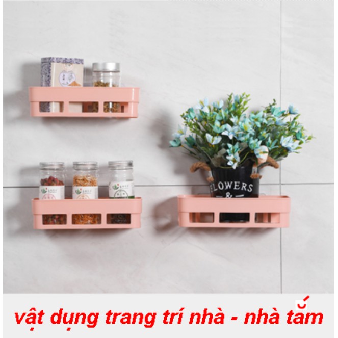 KỆ HÌNH CHỮ NHẬT ĐỂ VẬT DỤNG NHÀ BẾP, PHÒNG TẮM - KỆ NHỰA HÚT CHÂN KHÔNG GẮN TƯỜNG