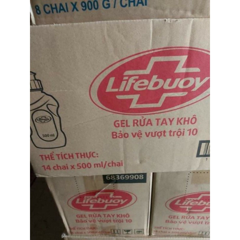 (combo 3 chai 500ml) Gel rửa tay khô siêu sạch nhanh Lifebuoy bảo vệ vượt trội 10 (chai nắp bạc 500ml)