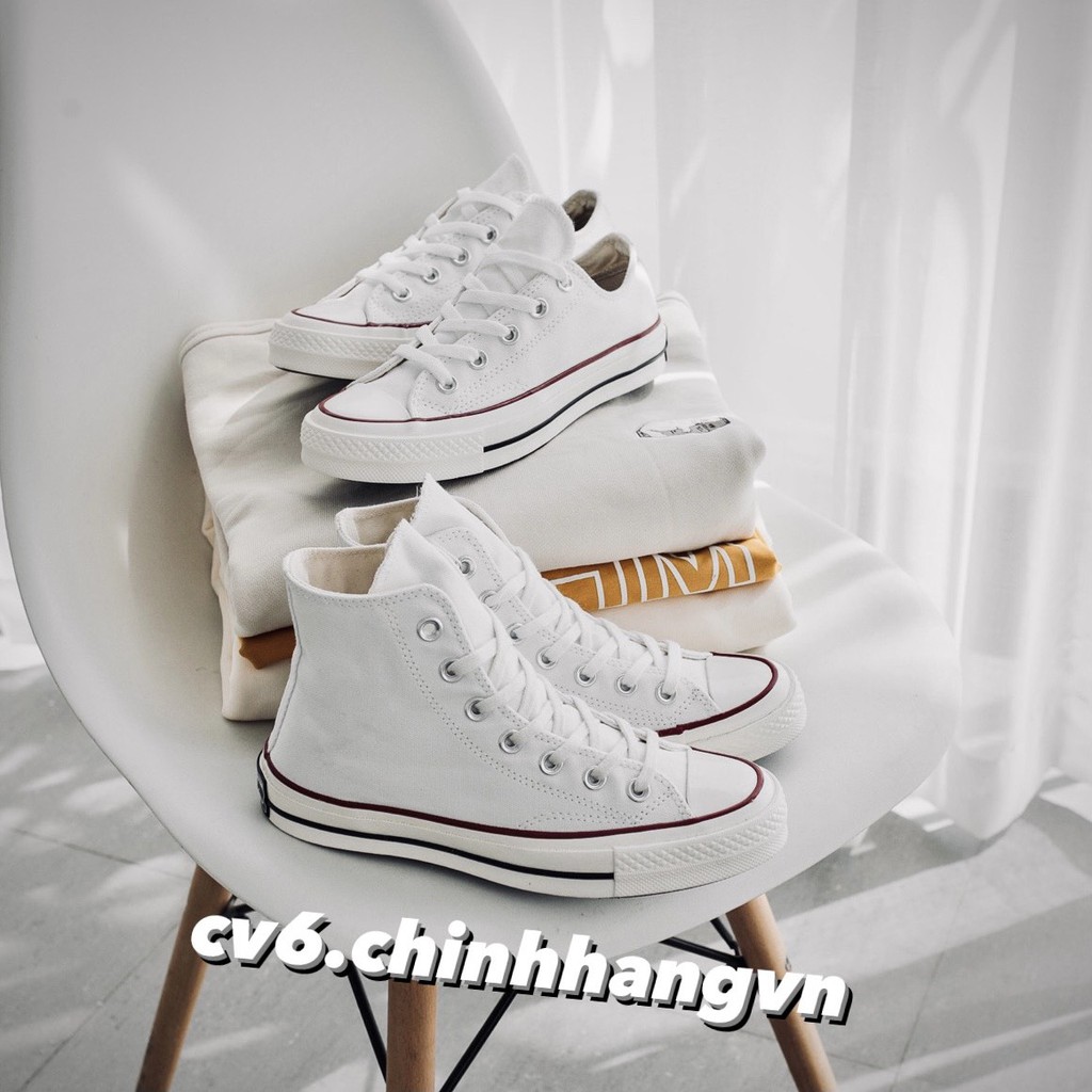( 𝙃𝙖̀𝙣𝙜 𝙍𝙚𝙖𝙡 ) Giày Conversse Chuck70s White/Garnet Thấp&Cao Cổ