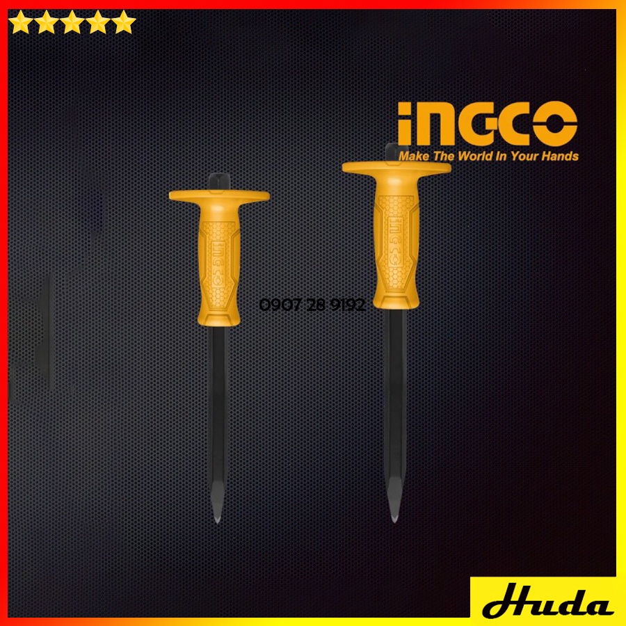 Đục bê tông đầu nhọn 4mm độ rộng tay cầm 16-19mm chiều dài 254-305mm Total Ingco chất liệu cứng cáp bền bỉ