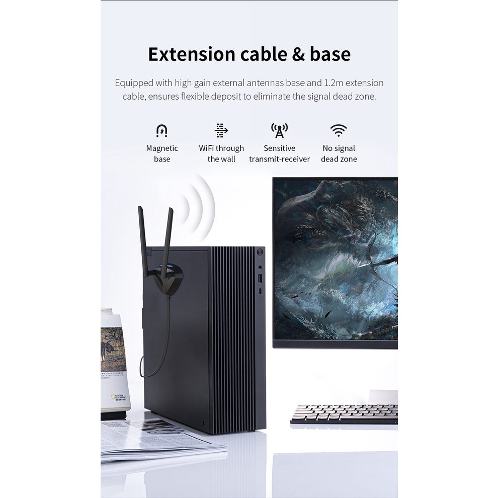 COMFAST Thẻ Mạng WiFi 1800Mbps Băng Tần Kép 2.4GHz & 5.8GHz 6 PCI-E 801.A AX180 Series wifi6 PCIE-X Cho Win10 / 11
