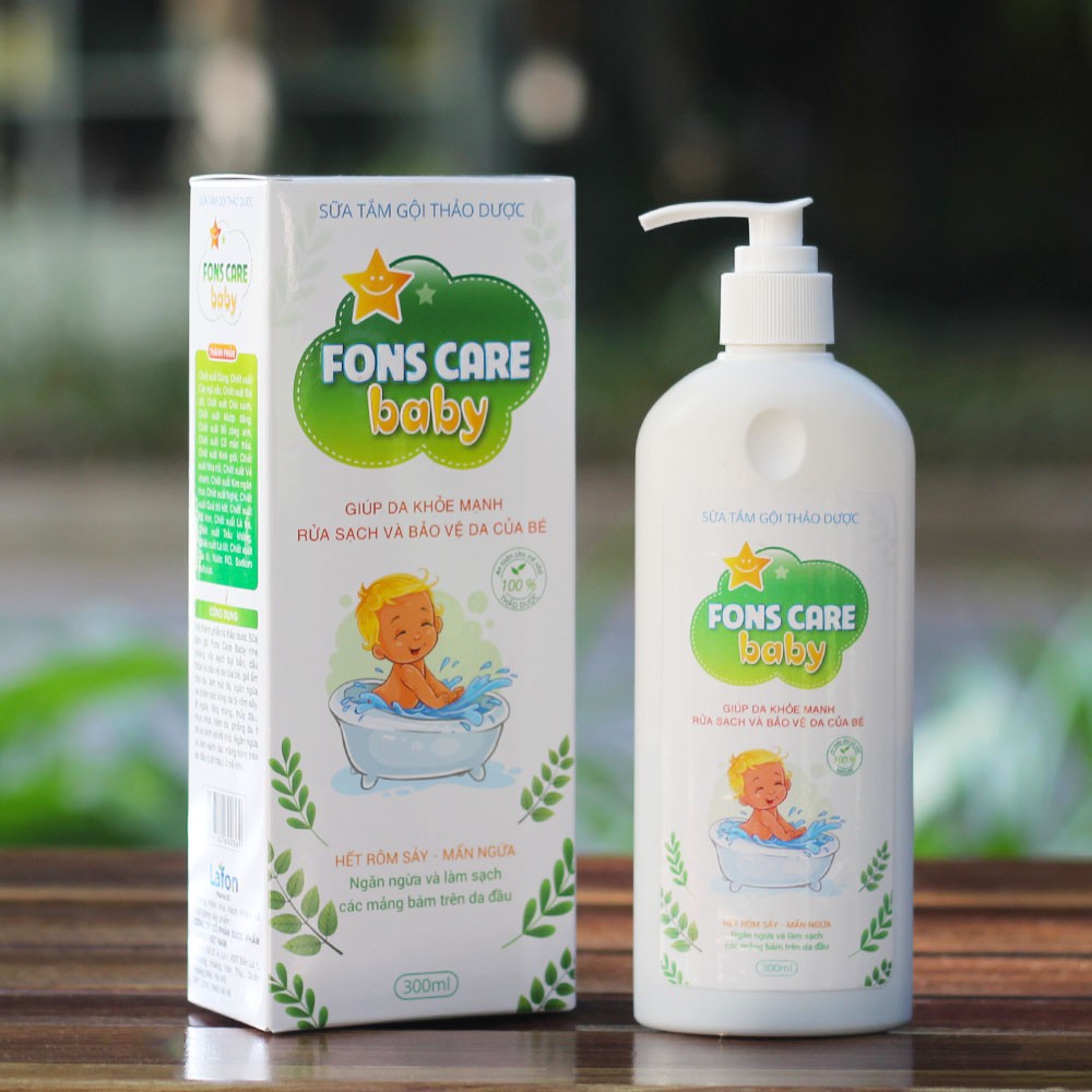 Gel Tắm Thảo Dược Trẻ Sơ Sinh Fons Care Baby - Chai 300ml