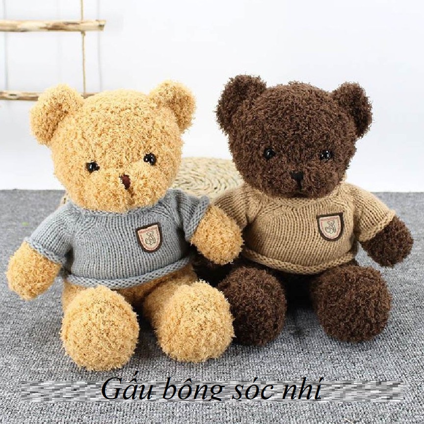 Gấu bông Teddy áo len cao cấp đồ chơi siêu xinh cho bé 💥 Tặng kèm đai kháng lực tập thể dục