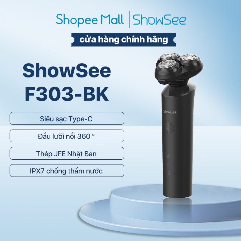 Máy cạo râu ShowSee F303-BK 3 lưỡi chống thấm nước