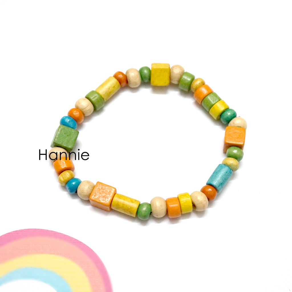 (Hồng/Nâu/Xanh/Vàng/Đỏ) Vòng tay hạt gỗ nhiều màu - Dây đeo tay nam nữ handmade đơn giản