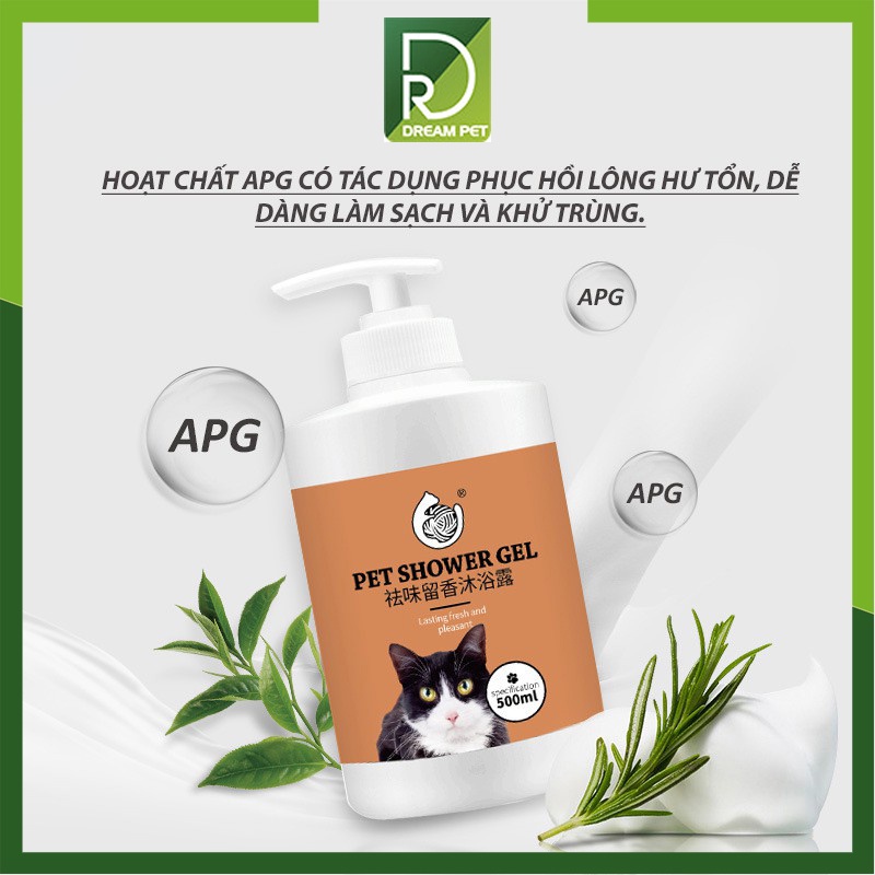 SỮA TẮM CHO MÈO CAO CẤP HƯƠNG VIỆT QUẤT - HAIRBALL STARREN 500ML