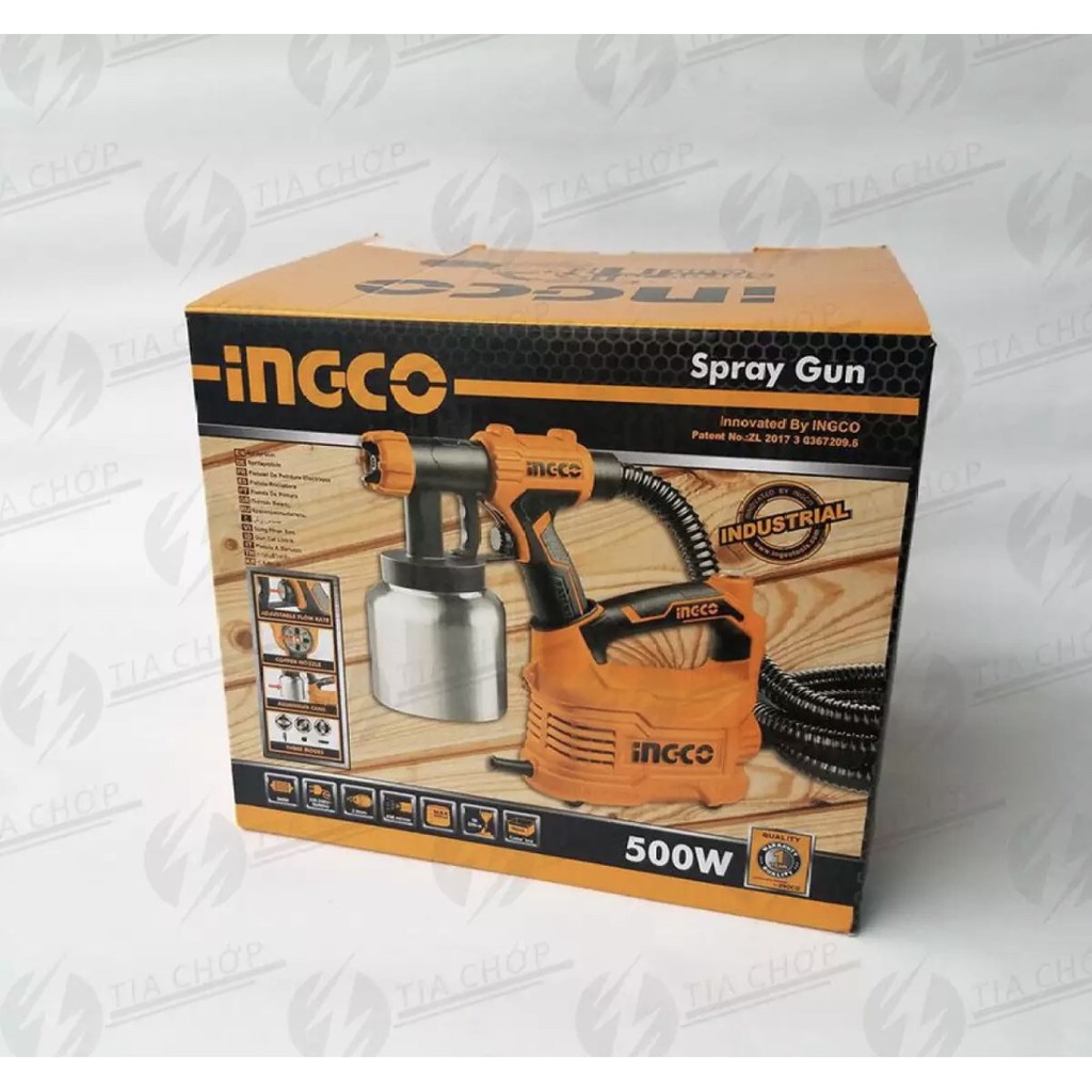 500W Dụng cụ phun sơn hiệu Ingco -SPG5008-2 (Bình chứa bằng nhôm)