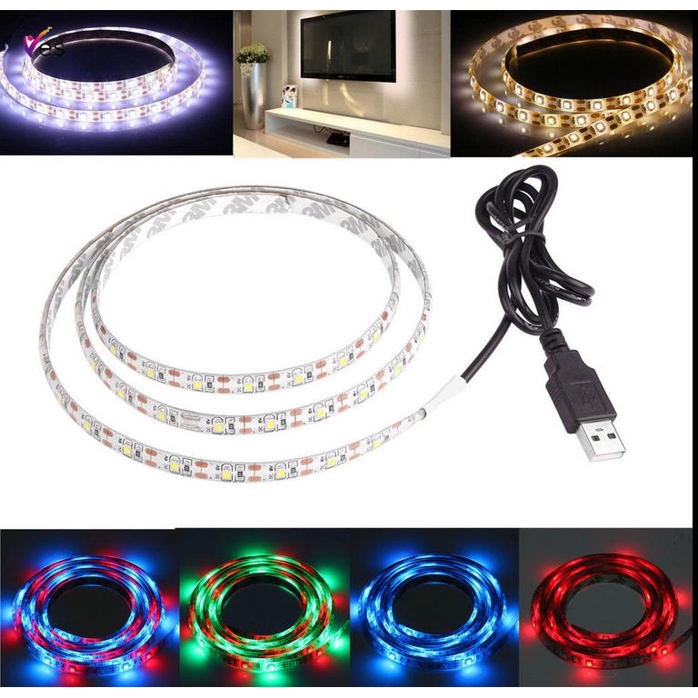 Cuộn dây đèn LED 30 bóng smd3528 RGB 50cm 5V chuyên dụng cho trang trí