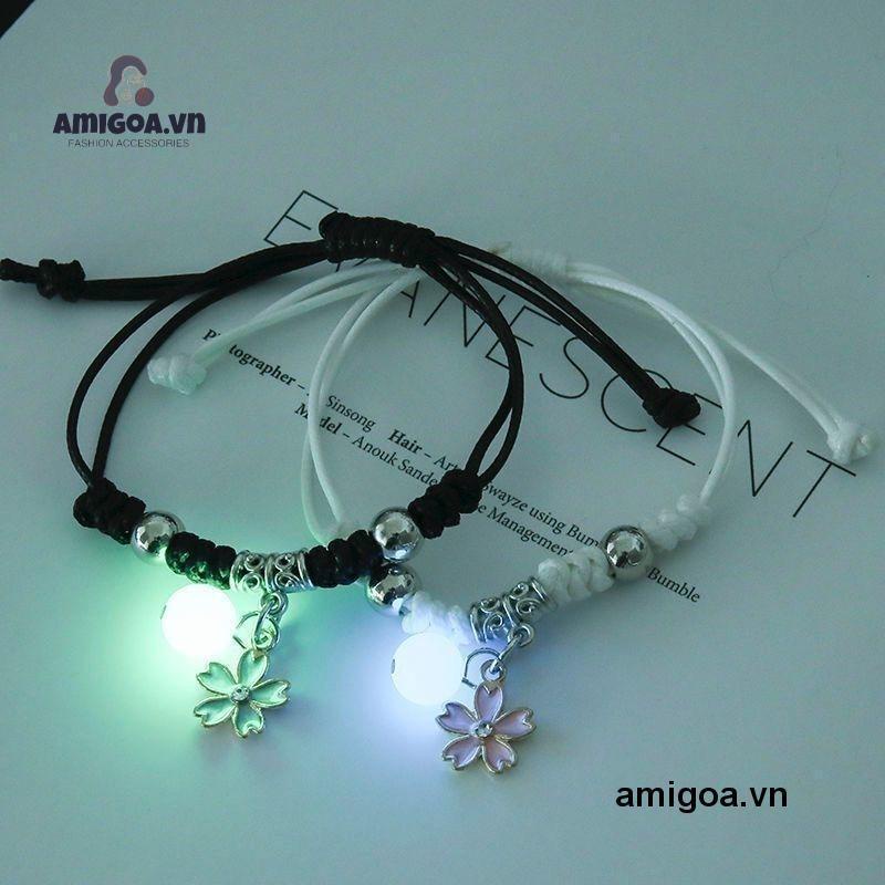 ✨✨Vòng tay lắc tay đơn, vòng đen, trắng, xanh đính đá dạ quang