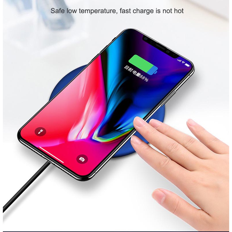 Qi Wireless Charger sạc không dây For iPhone X XR XS MAX 8 Plus Samsung Note 8 5 S8 S7 S6 Edge