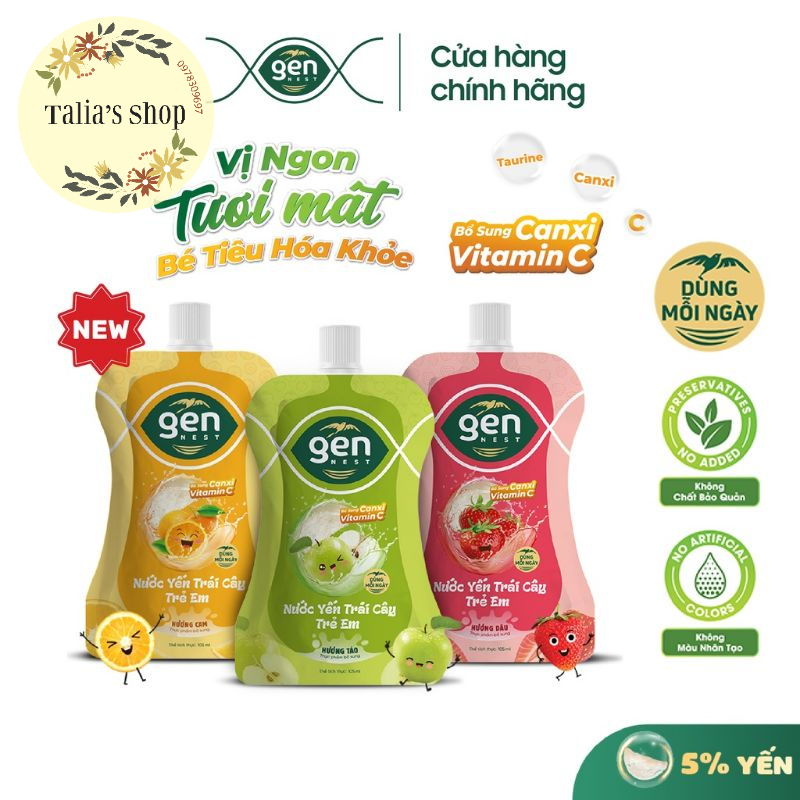 105ml - Nước yến trái cây trẻ em Gennest