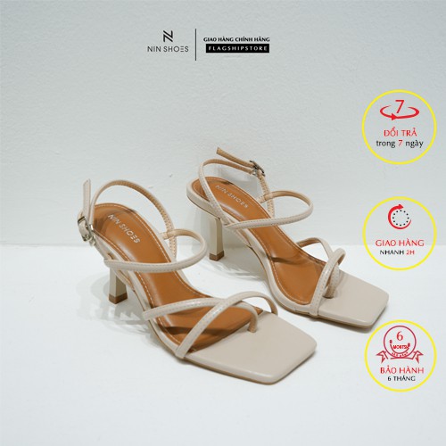 Giày sandal nữ Nin shoes - Sandal nữ dáng basic dưới 7cm gót nhọn quai mảnh mũi vuông siêu xinh