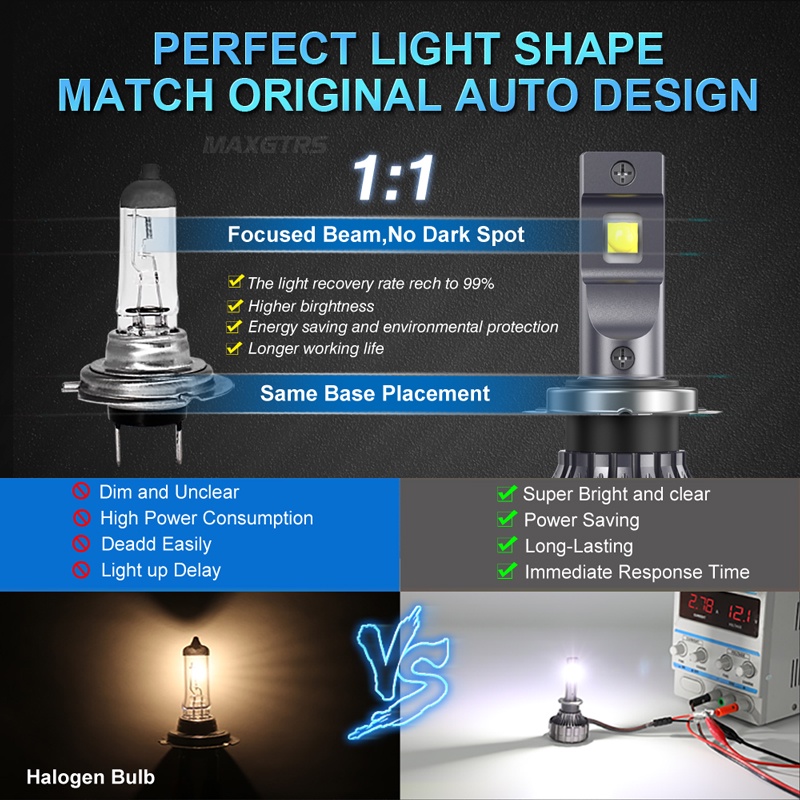 Set 2 Đèn Pha LED H7 H4 HB2 9003 H8 H9 H11 HB3 9005 HB4 9006 9004 HB1 9007 HB5 H3 H13 9008 H1 Xh50 90W 18000LM Chuyên Dụng Cho Xe Hơi