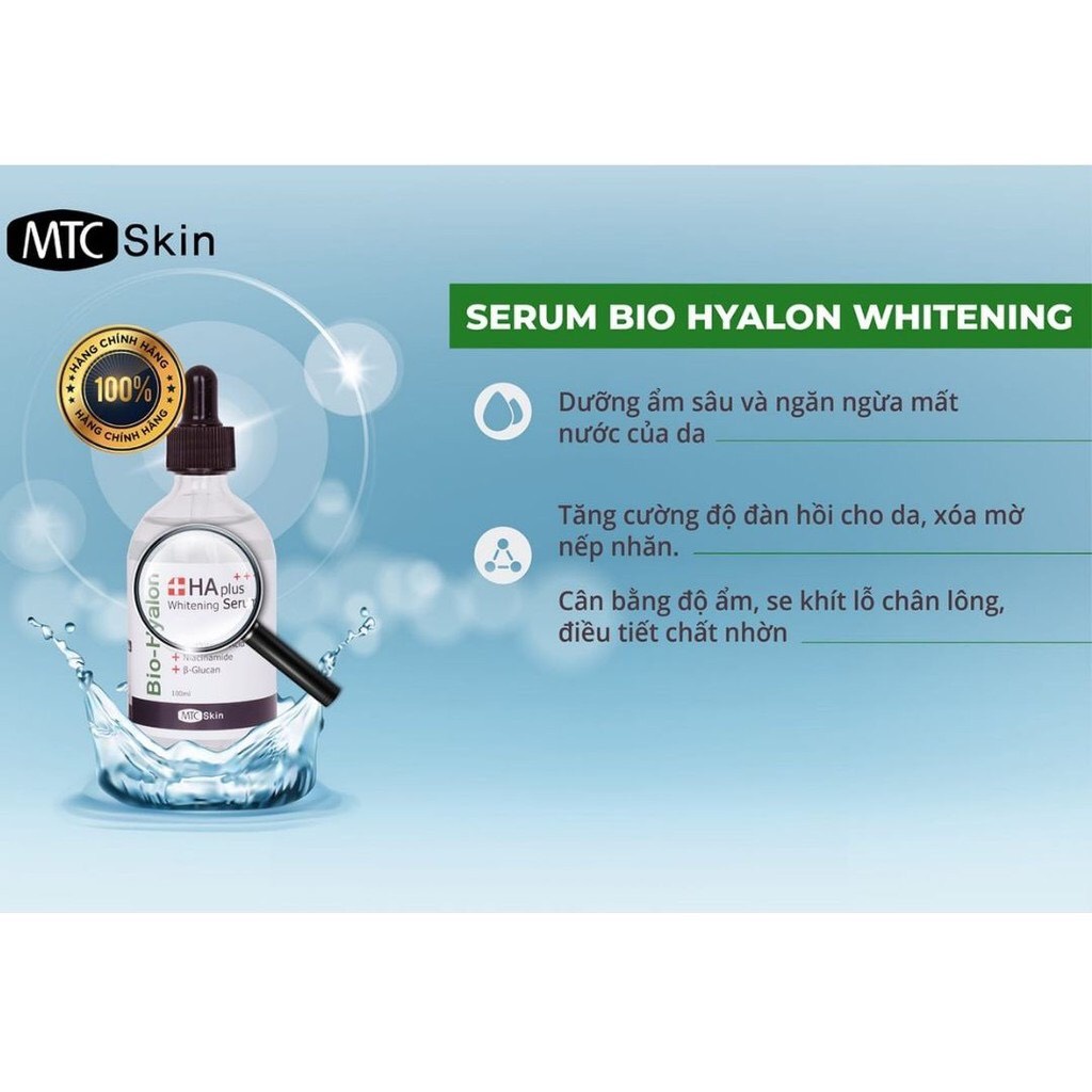 Serum HA Whitening MTC Skin Tinh Chất Cấp Ẩm Và Dưỡng Trắng Da - Thẩm Mỹ Huyền Trang NANOCEE