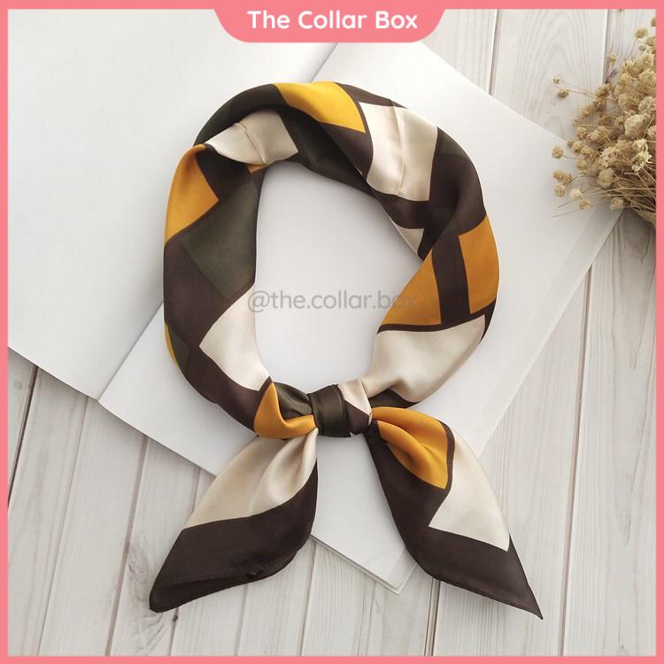 Khăn lụa quàng cổ thời trang quấn tóc làm áo thắt nơ công sở size 70x70cm - Mã 7027