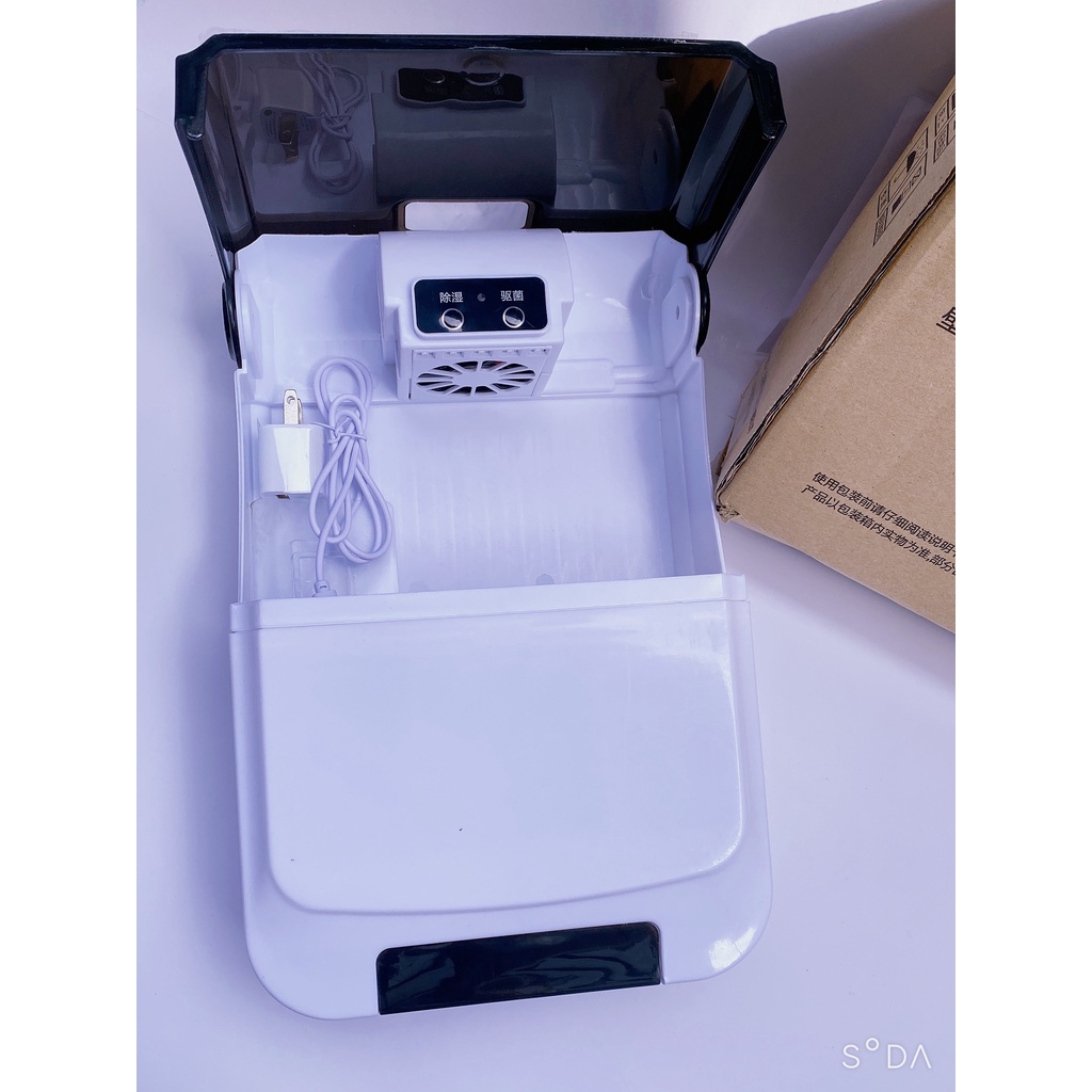 Hộp sấy đũa thìa khử khuẩn treo tường có nắp đậy sấy khô muỗng đũa dùng cổng sạc USB - T2K Shop