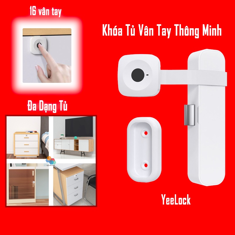 Khóa Tủ Vân Tay Thông Minh Xiaomi Yeelock ZNGS06YSB lắp đặt dễ dàng, thiết lập lên đến 16 vân tay, không cần chìa khóa