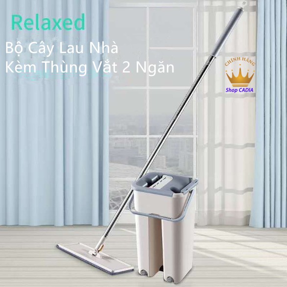 Bộ Cây Lau Nhà Kèm Thùng Vắt 2 Ngăn Siêu Tiện Lợi