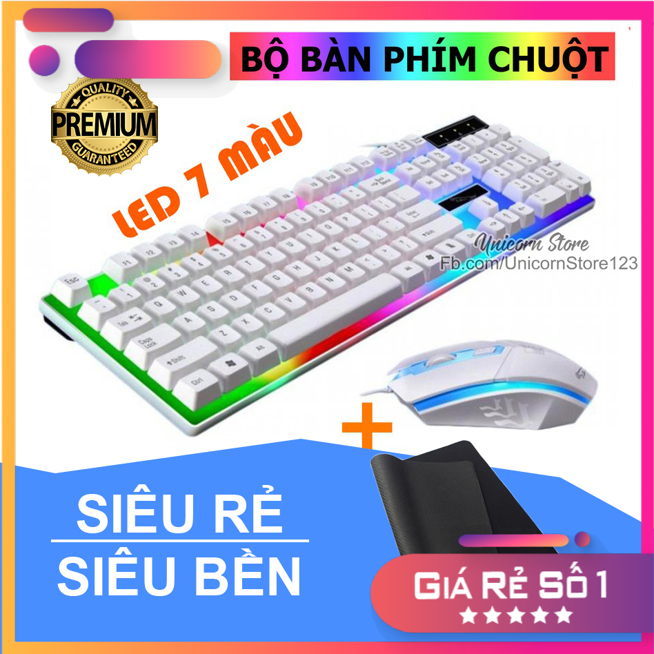 [ HÀNG XỊN ] COMBO Bàn phím kèm chuột máy tính Giả Cơ Con Báo G21 PRO Có đèn Led Màu Cầu Vồng