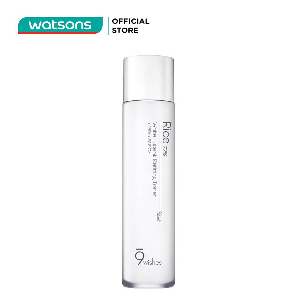 Nước Hoa Hồng 9 Wishes Rice 72% White Lucentrefining Toner Dưỡng Sáng Da 150ml