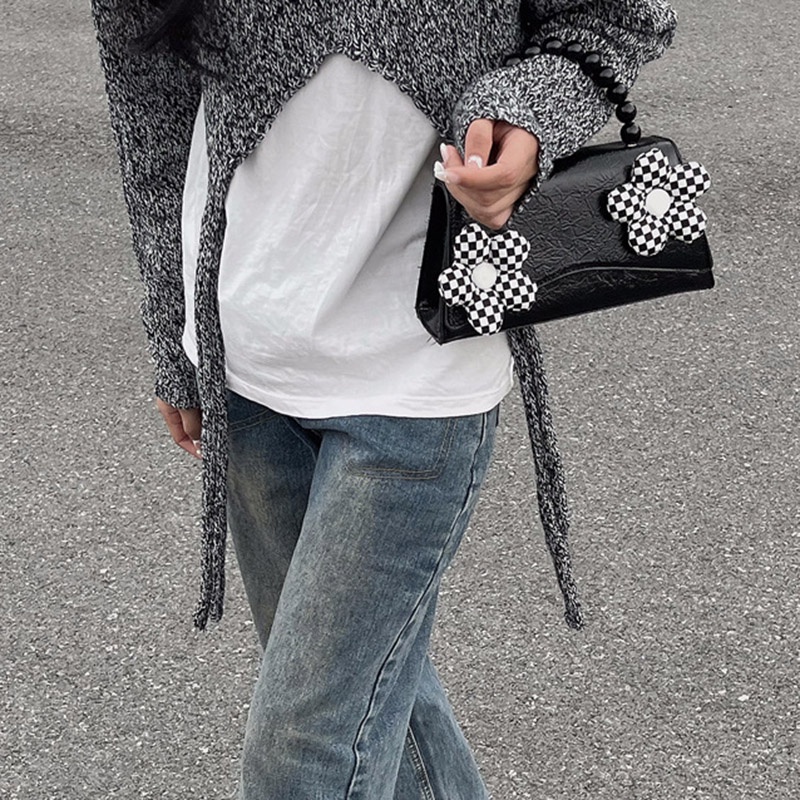 IELGY Túi Ielgy đeo vai/ cầm tay đính hoa họa tiết chìm dễ phối đồ cho nữ