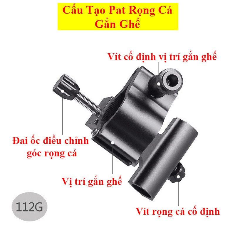 Bộ Pat gắn ghế - Pat rọng cá - Pat chống cần - Pat khay mồi - Pat đèn câu cá cao cấp LK-15