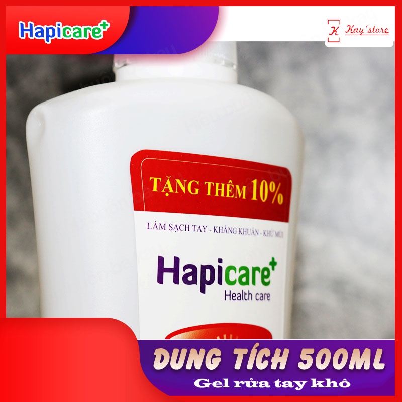 Gel rửa tay khô Hapicare+ (500ml) cho khả năng kháng khuẩn &amp; Khử mùi