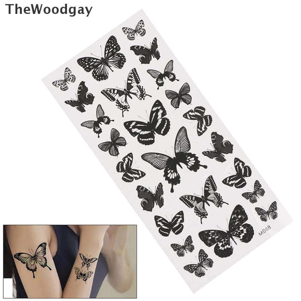 1 Tờ Hình Xăm Dán Tạm Thời Hình Bướm 3D Chống Nước