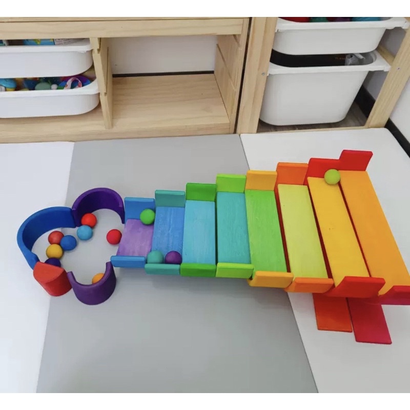 Đồ chơi giáo dục Cầu vồng gỗ Montessori cho bé