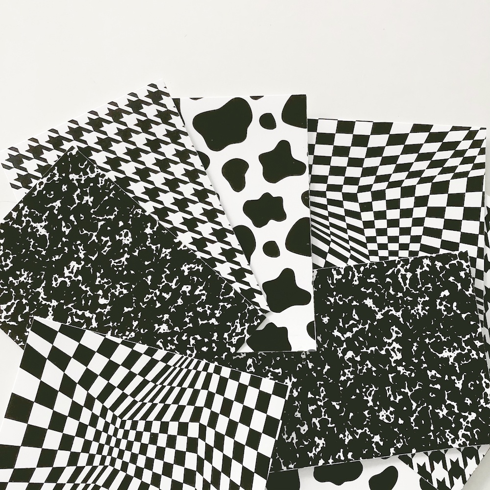 Daice || black and white pattern sticker - sticker/nhãn dán/decal trang trí