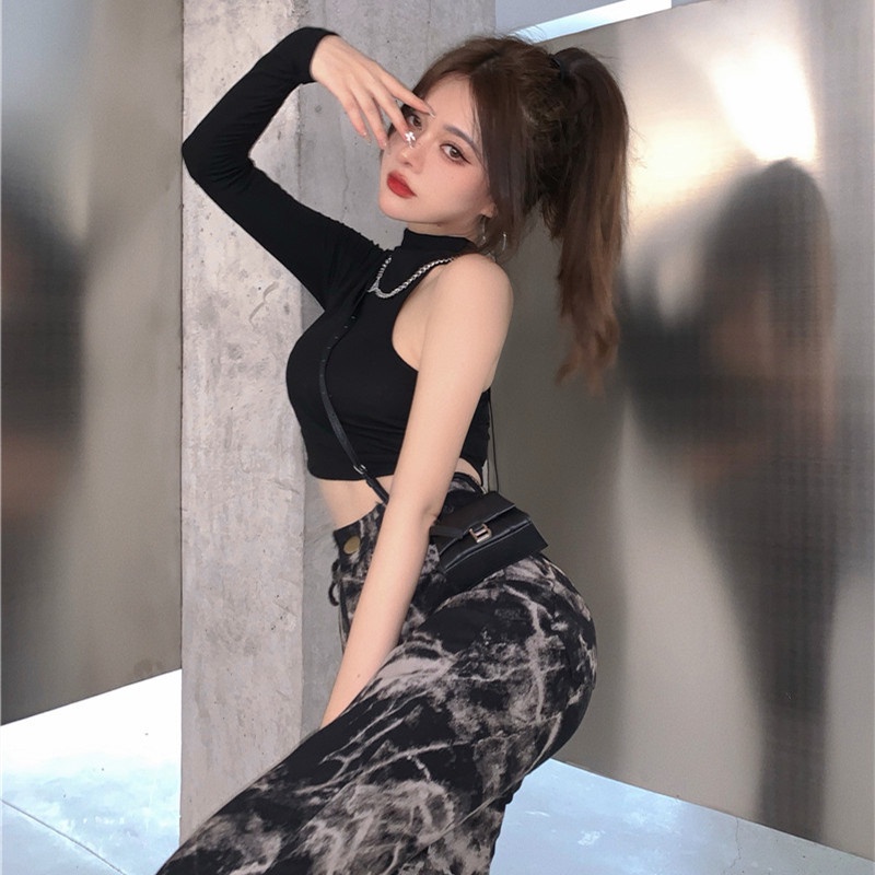 Áo thun tay dài hở vai thời trang mùa thu quyến rũ dành cho nữ