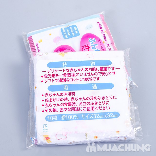 Set 10 khăn sữa xô xuất Nhật in hoa