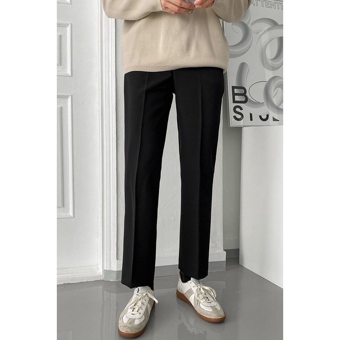 Quần âu nam đen dáng baggy hàn quốc Aiden cạp cao co giãn cao cấp thương hiệu BAETON