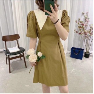 [Mã FAMAYWA2 giảm 10K đơn 50K] Váy đầm nữ vàng nâu tây tiểu thư nhẹ nhàng ( Video+ ảnh thật chụp sàn ) | BigBuy360 - bigbuy360.vn