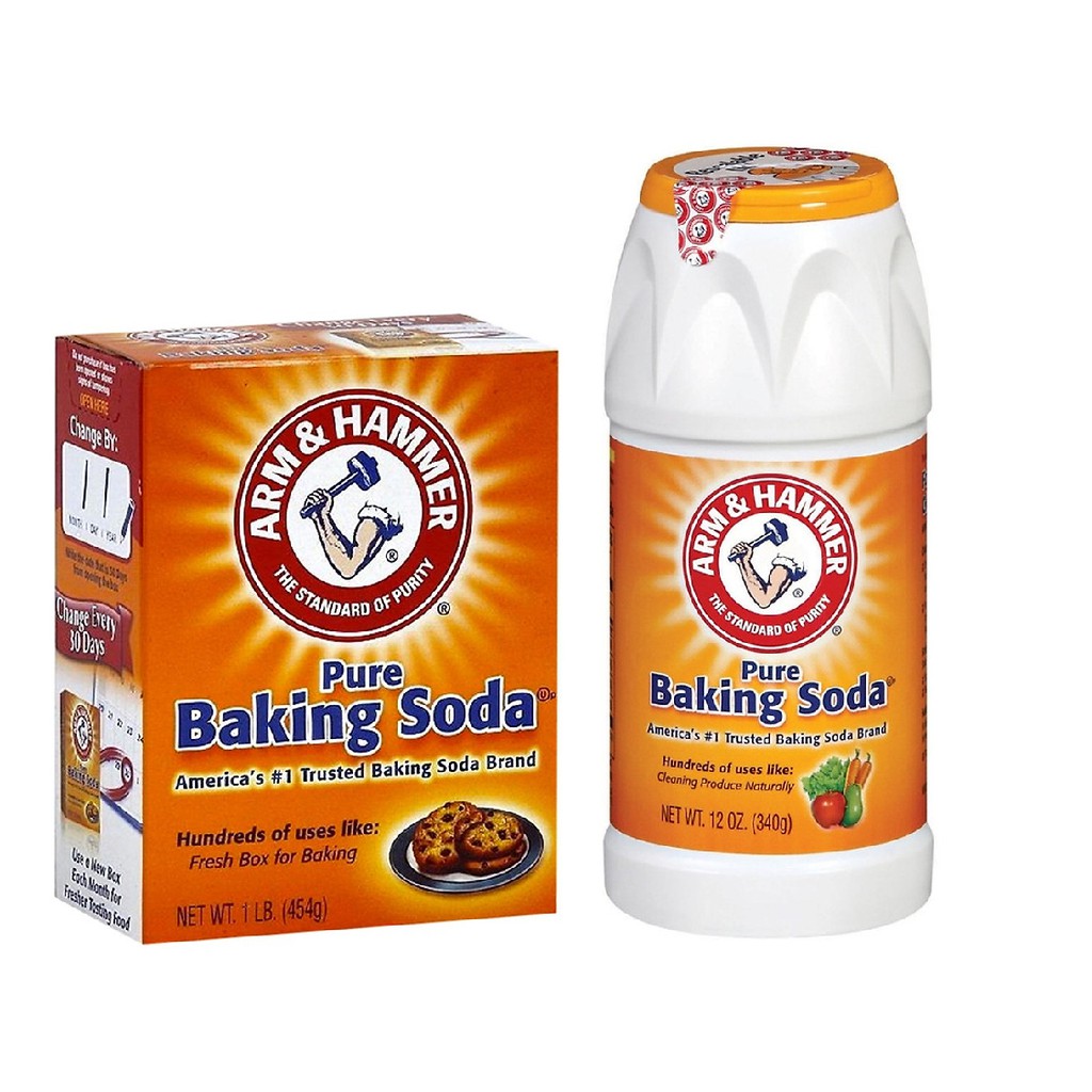 Bột baking Soda chai 340g rửa rau củ quả chính hãng Arm and Hammer nhập khẩu Mỹ