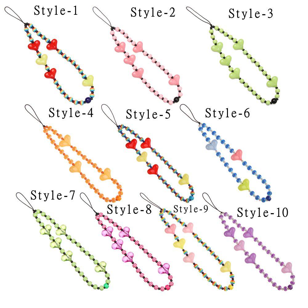 MAYSHOW Ins Style Lanyard Acrylic Beaded Ornament New Rainbow Color Transparent Fashion Phone Chain