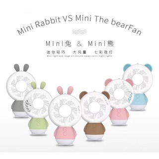 Quạt sạc usb mini hình thỏ / gấu dễ thương