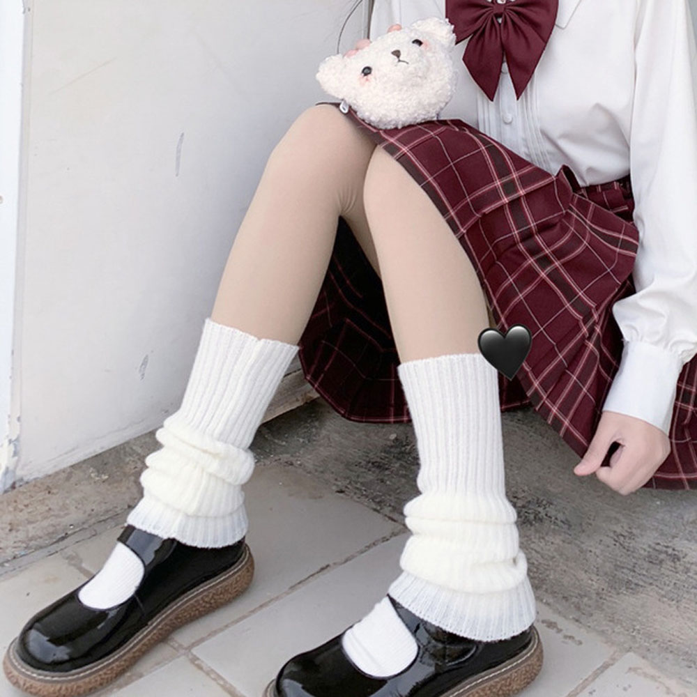 Vớ ống chân dệt kim giữ ấm cho mùa đông thời trang Nhật Bản